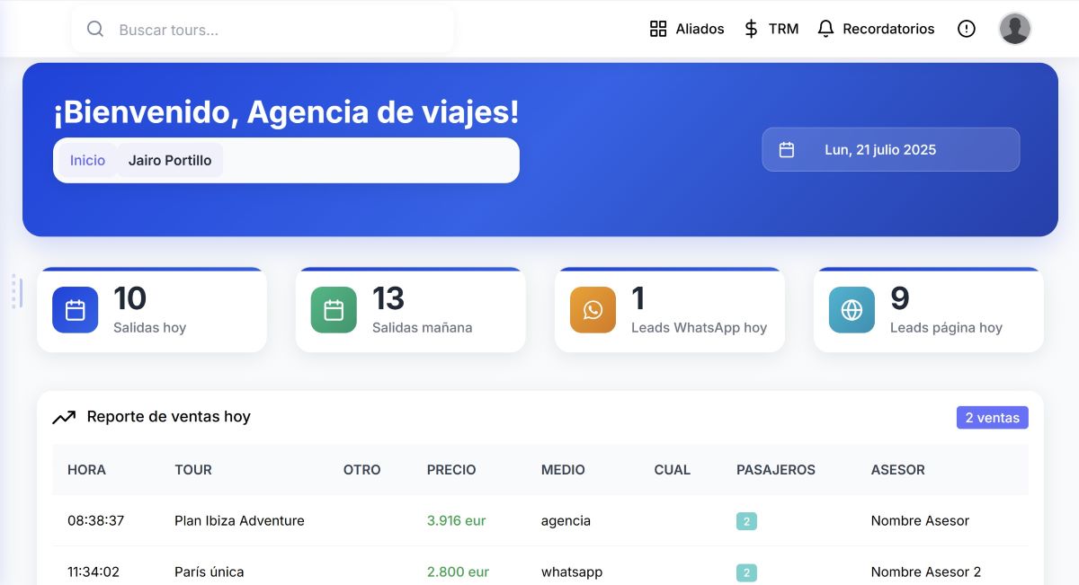 Destia CRM para Agencias de Viajes